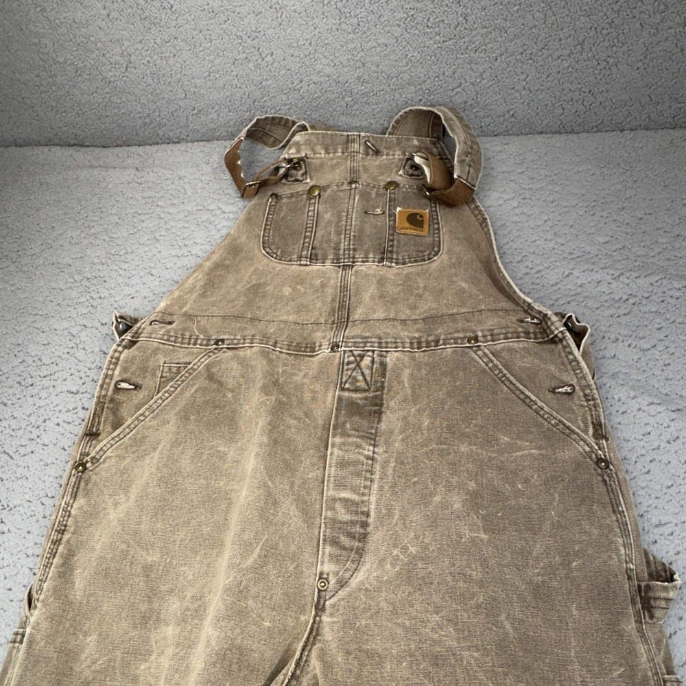 Carhartt Brown Canvas Cargo Overalls